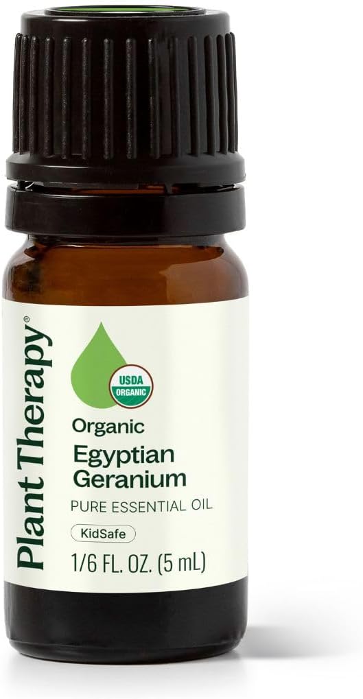 Plant Therapy Organic Egyptian Geranium Essential Oil 100% Pure, USDA Certified Organic, Undiluted, Natural Aromatherapy, Therapeutic Grade 5 mL (1/6 oz)