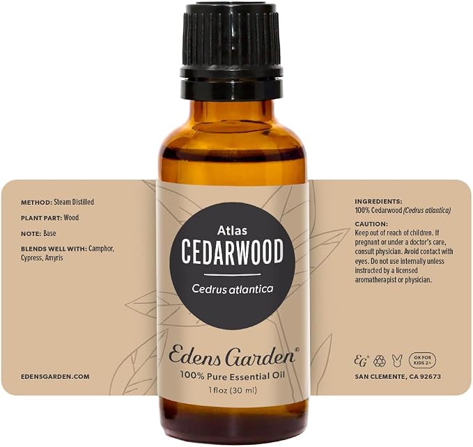 Edens Garden Cedarwood- Atlas Essential Oil- 100% Pure Premium Grade, Undiluted, Natural, Therapeutic, Aromatherapy, The Best for Diffuser, Candle, Laundry, Hair 30 ml (1 fl oz)