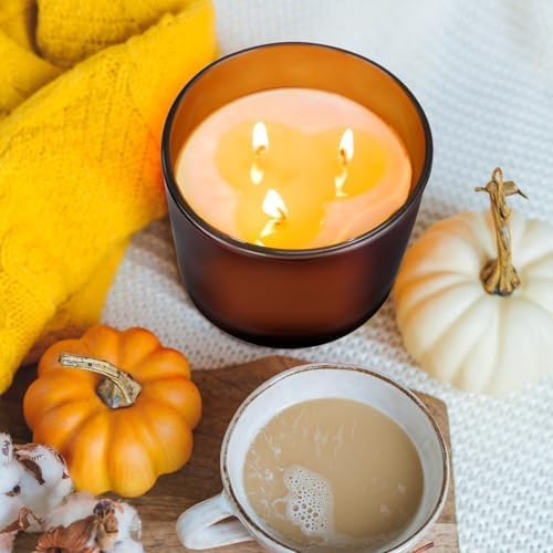 SHOWIN 8 OZ Thick Candle Jars for Making Candles 15 Pcs, Empty Amber Jars with Wood Lids for Candle Making, Sample Container, Frosted Brown