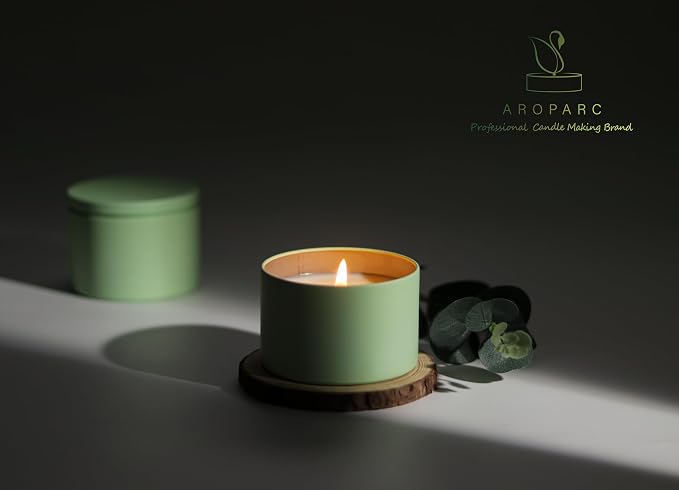 Aroparc Complete Candle Making Kit for Adults, Complete Candle DIY for Beginner - Soy Wax, Scent, Pouring Pot, Wicks and Stickers, Tins, and More