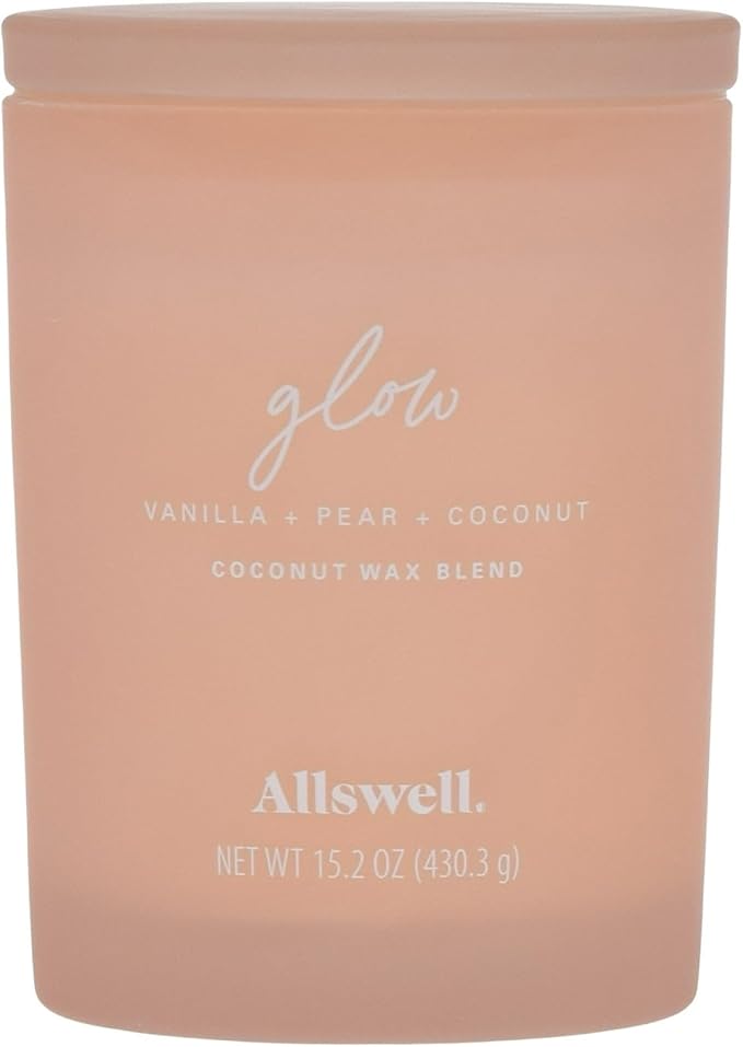 Frosted Scented 2 Wick Candles AW (Glow (Vanilla + Pear + Coconut))