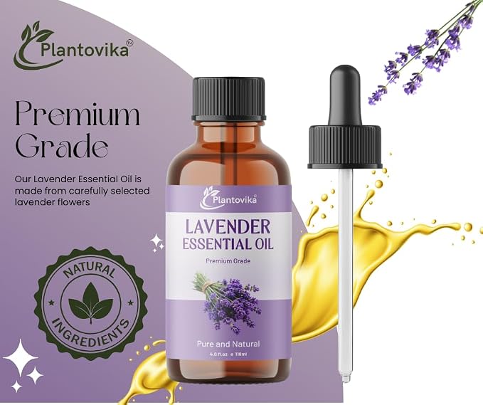 Lavender Essential Oil | 100% Pure and Natural |Premium Grade Essential Oil for Skin, Diffuser, Massage, DIY Candle and Soap Making (4 Fl Oz, Lavender)