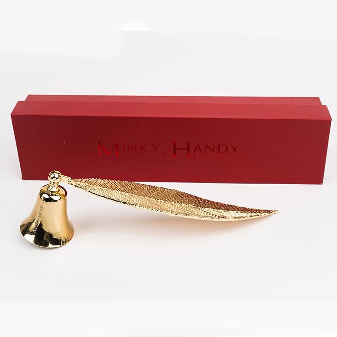 Bird Feather Candle Snuffer Brass, Big Leaf Wick Flame Extinguisher, Accessory for Candle Lovers (Gold)