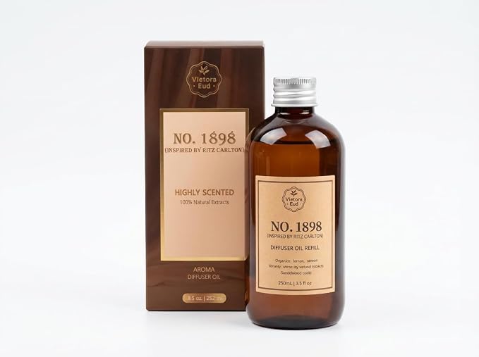Luxury Hotel Scent Reed Diffuser Oil Refill(8.5 FL oz) | No.1898 Hotel Collection Diffuser Oil Inspired by Ritz Carlton for Home&Office| Long-Lasting for Machine, Room Spray, Air Freshener, HVAC