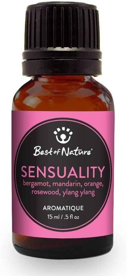Sensuality Essential Oil Blend – Ylang Ylang, Bergamot, Mandarin, Orange & Rosewood – 100% Pure for Diffuser, Massage, Mood & Self-Care – Romantic Aromatherapy