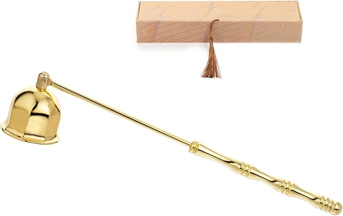 Candle Snuffer Extinguisher,Polished Stainless Steel Candle Wick Flame Extinguish Cover Vintage Tool,Candle Accessory Gift Box (Golden)