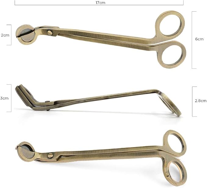 Candle Wick Trimmer, Candle Cutter Wick Clipper Cutter, Polished Stainless Steel Scissors Tool, Oil Lamp Candle Accessories for Scented Candles Lovers(Bronze)