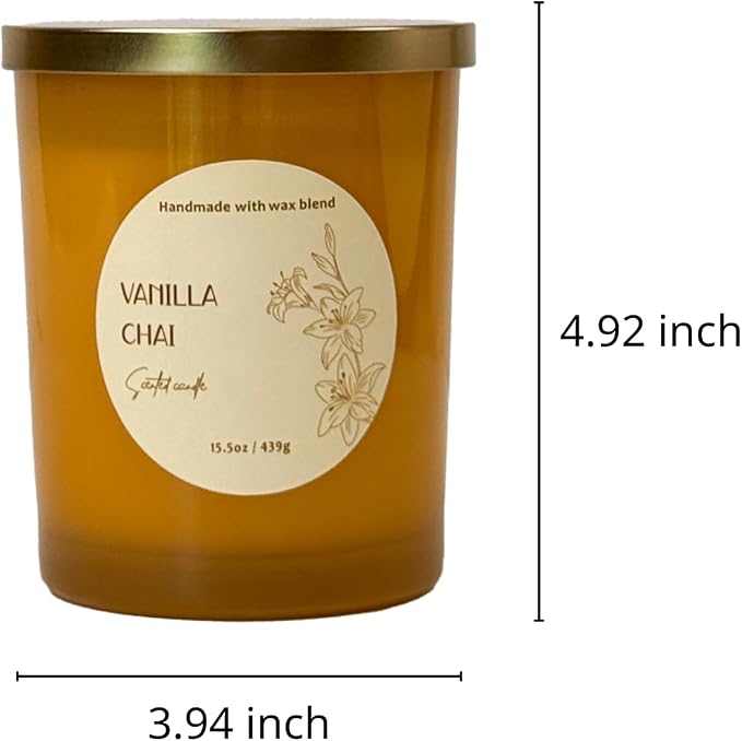 Signature Scented Candle 15.5oz – CW Studio Color Glass Jar — Hand-Poured Soy & Paraffin Wax – Clean Burn, Smokeless, Up to 30 Hours, Home Decor & Gift Giving