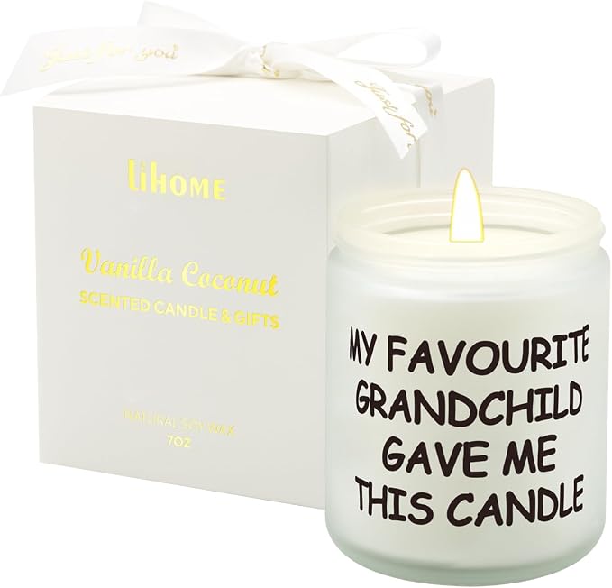 Lihome Mothers Day Gifts for Grandma, Funny Mother's Day, Birthday, Fathers Day, Thanksgiving, Christmas Gifts, Vanilla Coconut Candles