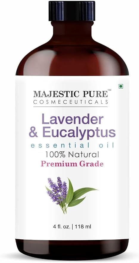Majestic Pure Lavender & Eucalyptus Essential Oil Blend, 4 Fl Oz | Aromatherapy Oil, For Diffusers, For Humidifiers, Candle & Soap Making