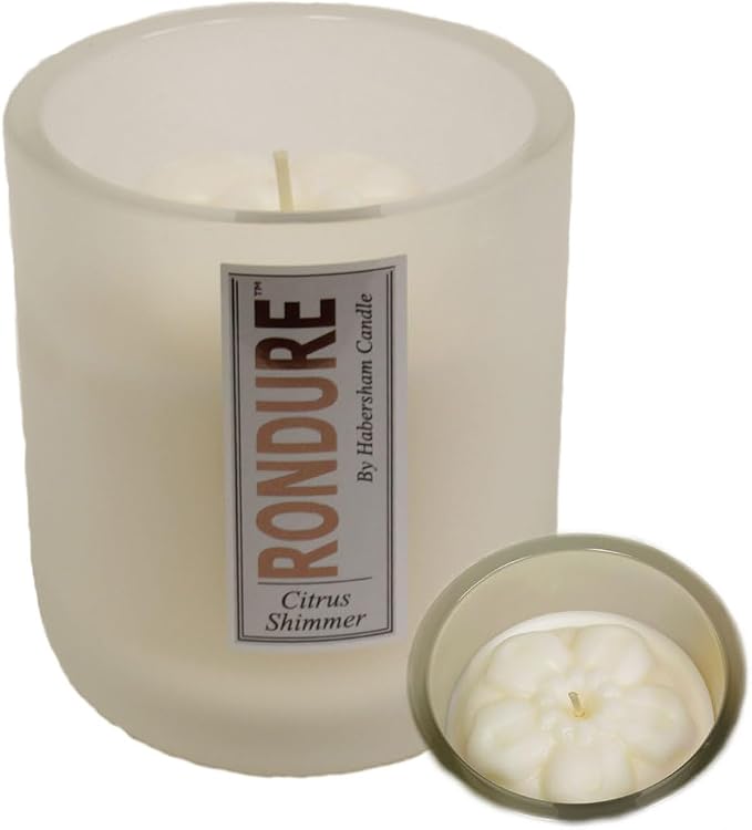 Habersham Rondure Candle – Citrus Shimmer Scented Candle, Up to 55 Hours Burn Time, Authentic and Long Lasting Fragrance, Soy Blend Wax, 9.5 oz Glass Jar Candle
