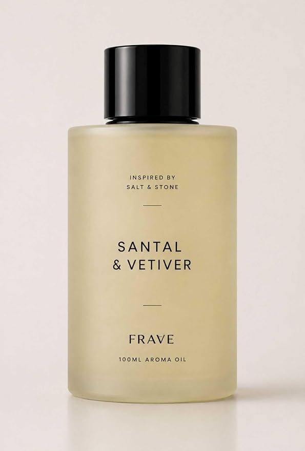 Santal & Vetiver Aroma Oil Refill Scent for Oil Diffusers, 100ml, 3.38 oz, Inspired by Modern Sandalwood Elegance, Luxurious Relaxing Aromatherapy Home Fragrance for Waterless Cold Air Diffusers