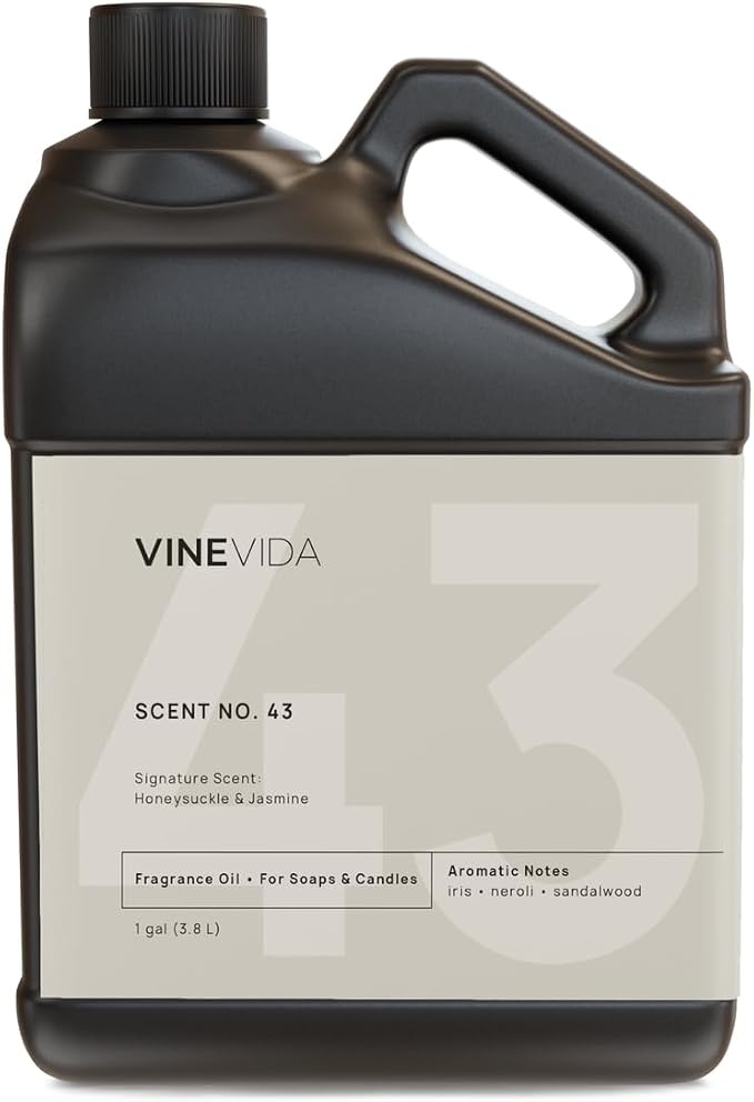 VINEVIDA [128oz] Honeysuckle & Jasmine Fragrance Oil for Candle Making and Soap Making - Premium Candle Scents for Soy Candles