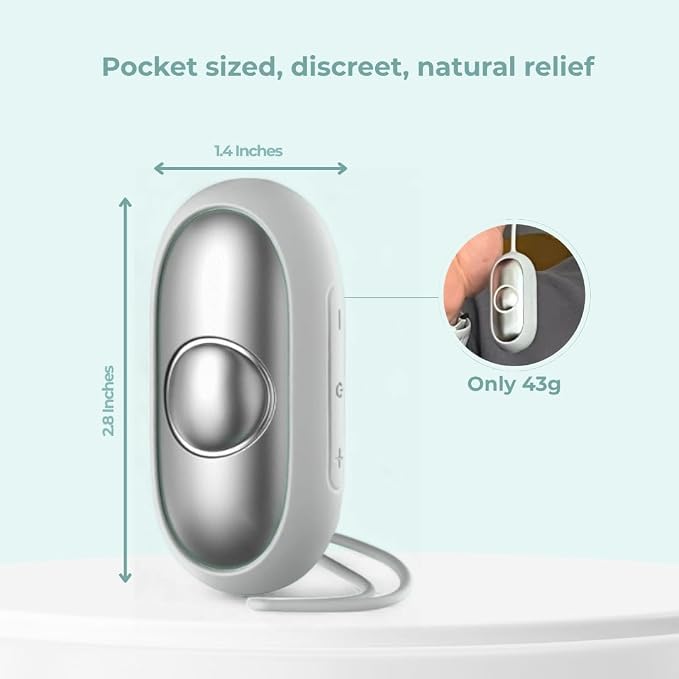 Glowco CalmCarry Sleep Aid Device – Handheld Microcurrent Relaxation Tool, Supports Calm, Focus & Gentle Relief, USB Rechargeable, Portable Wellness Device for Adults & Kids | Gray Calm Carry