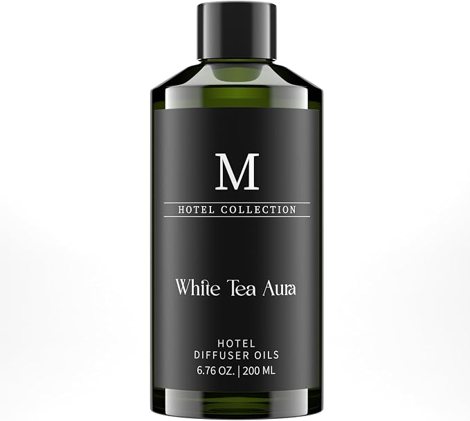Hotel Collection Diffuser Oil-White Tea Aura, 6.76 Fl Oz (200ml), Home Luxury Aroma & Hotel Fragrance Diffuser Oil- Essential Oils for Aromatherapy Bigger Bottle, Longer Lasting Aroma