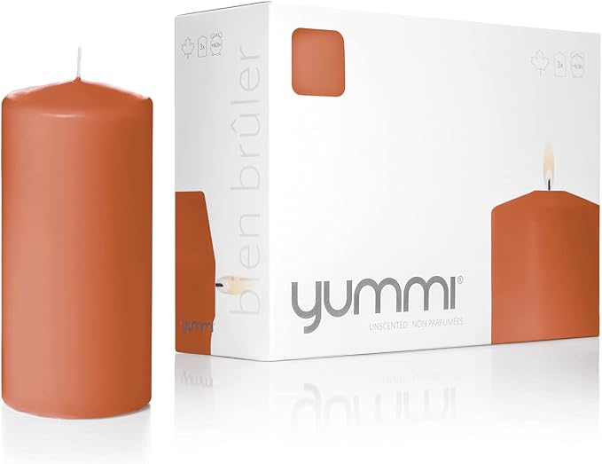 yummi 3" x 6" Sienna Round Pillar Candles - 3 per Pack