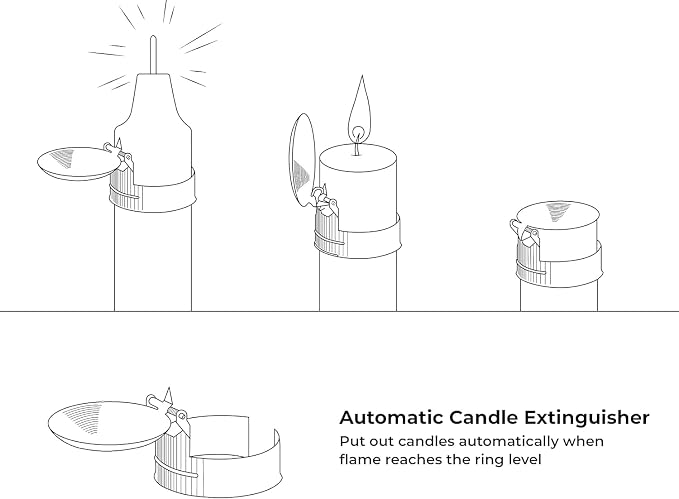 OLEEK (3Pcs Automatic Candle Extinguisher, Candle Extinguisher Automatic Candle Snuffer, Emergency Candles Snuffer, Candle Care kit, auto Candle Snuffer Set, Automatic Candle Snuffer Vintage, Trimmer