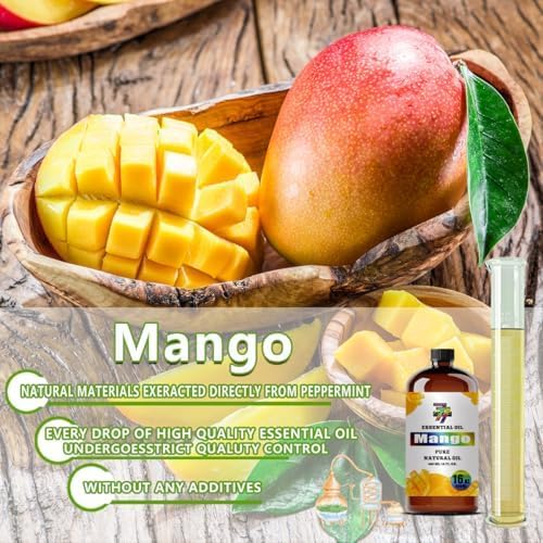 Mango Essential Oil, Mango Oils, for Diffuser, Humidifier, DIY Candles, Soap, Bath, Home, Office, Gift, Essential Oil, GV77ZF Mango Fragrance Oil - 16 fl oz (480 ml)