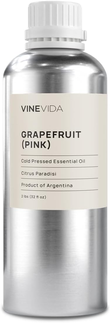 VINEVIDA Pink Grapefruit Essential Oil 32 oz - Undiluted Grapefruit Oil 32 oz - Grapefruit Candle Oil Scent - DIY Candle Scents for Candlemaking - Bulk Essential Oil for Soap Making Safe for Skin