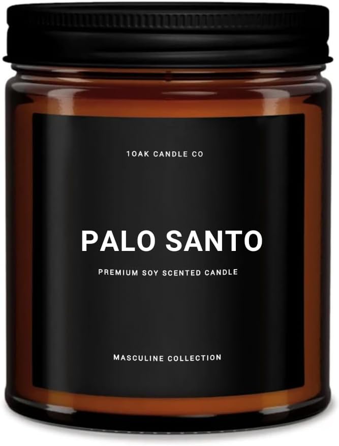 1OAK Palo Santo Candle - Mens Candles for Home - Masculine Candle - Scented Candles for Men - Long Burning Premium - Soy Wax (7oz.)