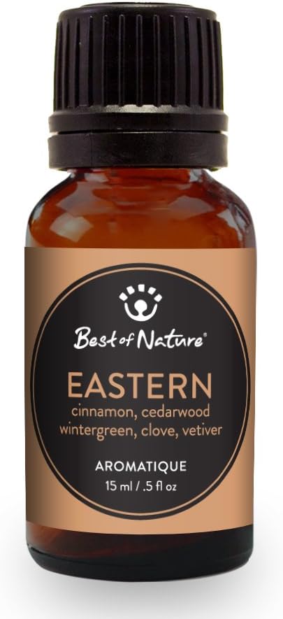 Best of Nature Eastern Essential Oil Blend – 100% Pure for Diffuser, Aromatherapy & Daily Rituals – Spicy, Exotic Aroma with Cinnamon, Cedarwood, Wintergreen, Clove & Vetiver