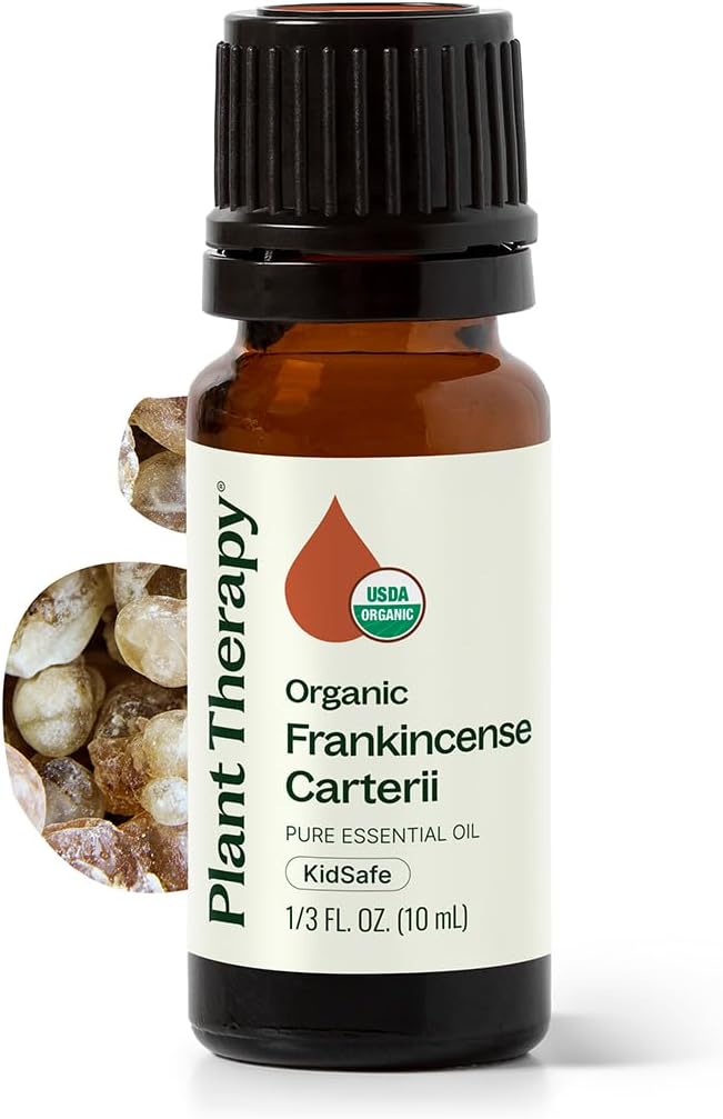 Plant Therapy Organic Frankincense Carterii Essential Oil 100% Pure, USDA Certified Organic, Undiluted, Natural Aromatherapy, Therapeutic Grade 10 mL (1/3 oz)
