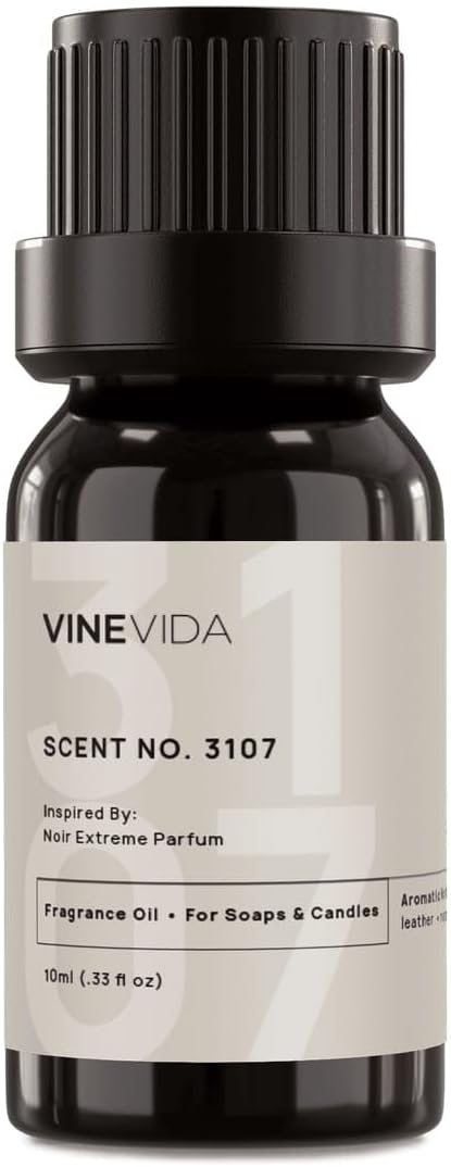 VINEVIDA Scent NO. 3107 Fragrance Oil - 10mL - Inspired by: Noir Extreme Parfum Fragrance Oil for Candle Making - Made in USA Candle Scents Scents for Soap Making