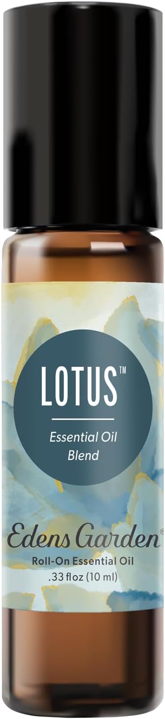 Edens Garden Lotus Essential Oil Roll-On – Pre-Diluted Floral Blend, 100% Pure Aromatherapy & Natural Perfume for Meditation & Yoga, Skin Safe, 10 ml (.33 fl oz)