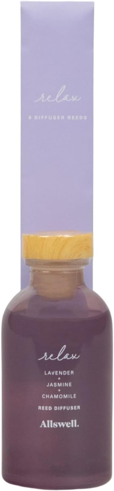Scented Reeds Diffuser 3 fl oz (90mL) with 8 Synthetic Reeds (Relax (Lavender + Jasmine + Chamomile))