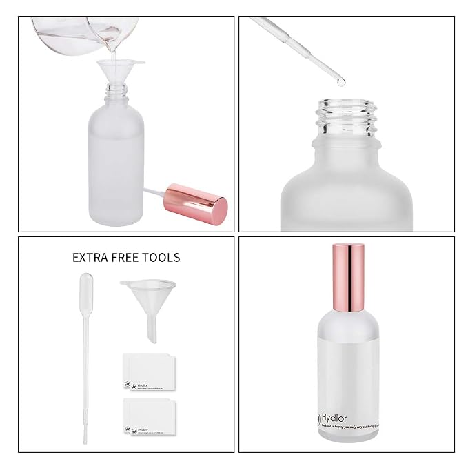 Hydior Small Glass Spray Bottle, Perfume Atomizer, Fine Mist Spray, 3.4oz, 2 Pack