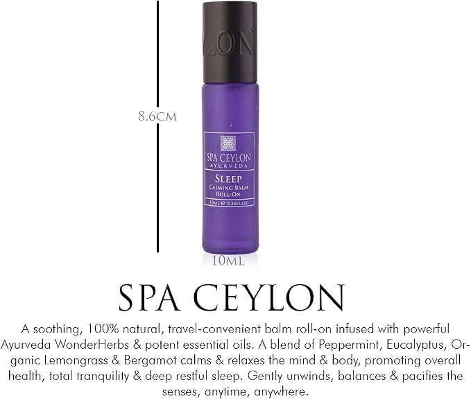 SPA CEYLON Sleep Calming Balm Roll On | Natural Sleep Aid with Soothing Scent | Quick-Acting Bedtime Relief | Travel-Friendly for All Skin Types
