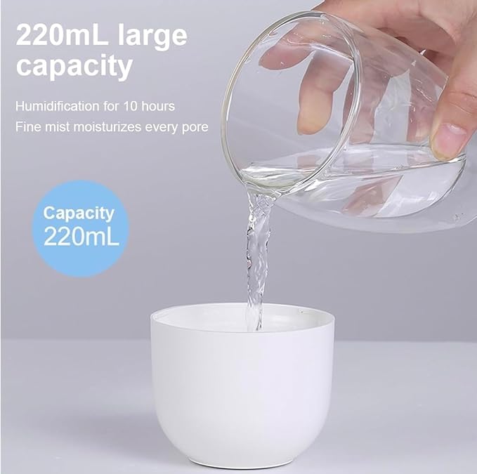 Portable 220ml Mini USB Humidifier with Colorful LED Lights – Ultrasonic Cool Mist Air Diffuser for Home, Office, Car, Bedroom (Green)