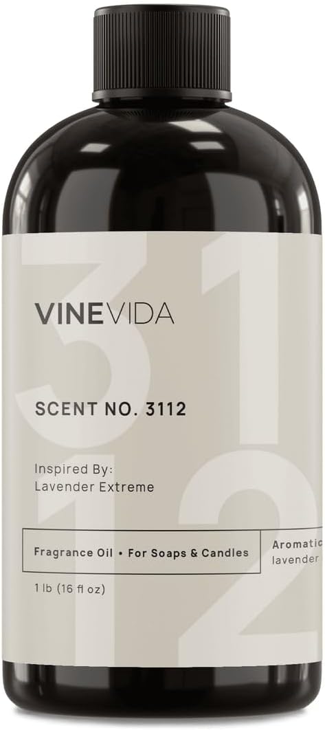 VINEVIDA Scent NO. 3112 Fragrance Oil - 16oz (1lb) - Inspired by: Lavender Extreme Fragrance Oil for Candle Making - Made in USA Candle Scents Scents for Soap Making