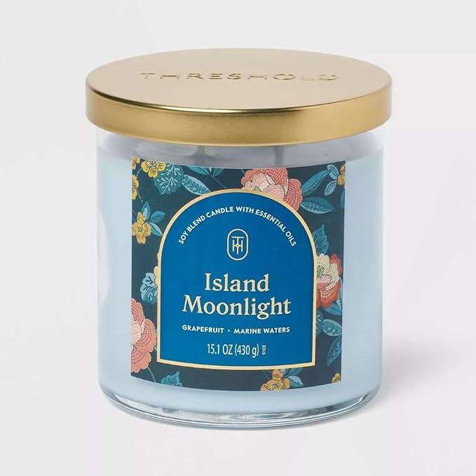 Threshold 2-Wick Lidded Glass Jar Candle (15.1oz, Island Moonlight)