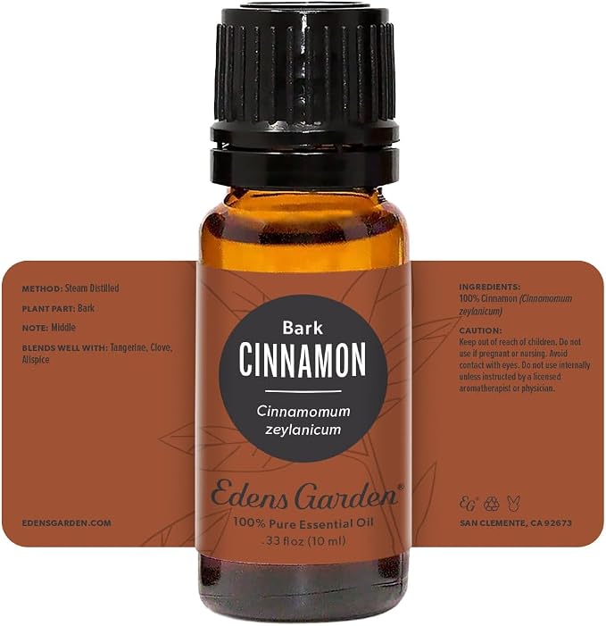 Edens Garden Cinnamon- Bark Essential Oil- 100% Pure Premium Grade, Undiluted, Natural, Therapeutic, Aromatherapy, The Best for Diffuser, Candle, Laundry, Humidifiers 10 ml (.33 fl oz)