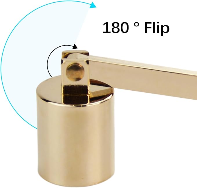 Candle Snuffer, Stainless Steel Elegant Candle Extinguisher with Long Handle, Straight Tube Candlesnuffers Extinguish for Tea Light Candles Fireplace Church Wedding Candle (K Gold)