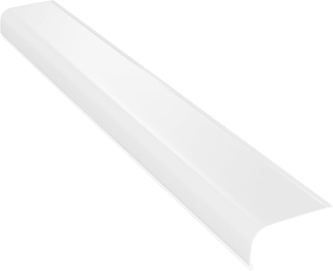 KASTLITE Curved Under Cabinet Light Cover Replacement | White Ribbed Acrylic Undercabinet Lens Diffuser | 24"L x 2-7/8"W x 1-3/8"H | Filters Under Counter Lights for Kitchen Bathroom Vanity | Shape F
