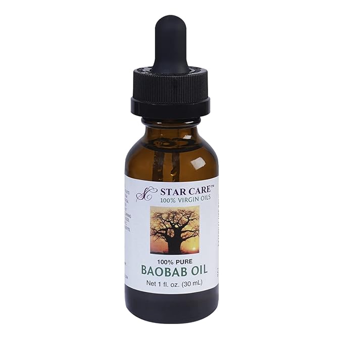 100% Pure Baobab Oil - Cold Pressed Virgin Adansonia Digitata Oil for Face, Body & Hair, Rich in Vitamin C & Omega-3, Natural Skin Moisturizer & Scalp Treatment - 1 fl oz (30ml)