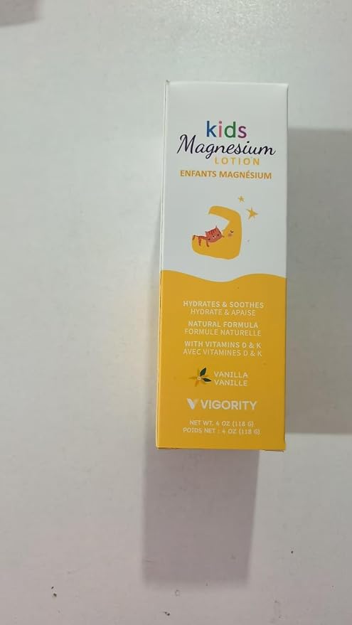 Vigority Magnesium Lotion for Kids & Babies Sleep - Bedtime Body Cream with Vanilla, Multi Vitamins & Botanical Extracts – Soothing Topical Magnesium for Relaxation, Calming & Soothing Relief