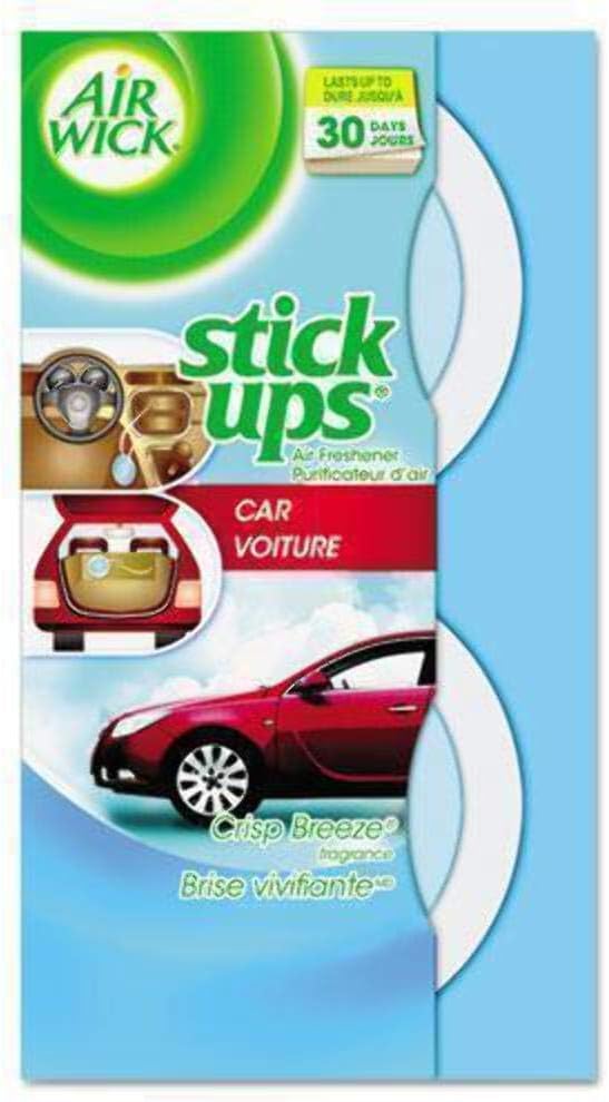 Air Wick Stick Ups Car Air Freshener, Crisp Breeze, 2ct (Packaging May Vary) (Pack of 2)