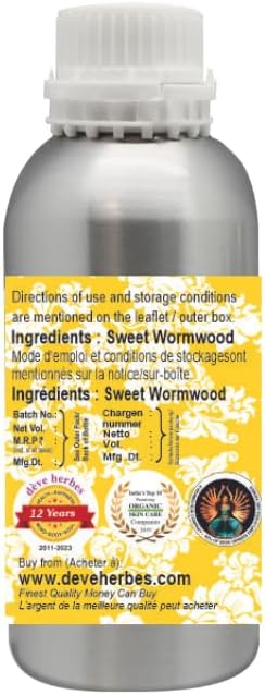 dève herbes Sweet Wormwood Essential Oil (Artemisia annua) Pure | Non-Sticky | Non-Greasy | Lightweight | Men & Women | All Skin Types | Steam Distilled 1250ml (42 oz)