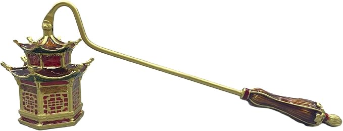 MUXSAM Vintage Candle Snuffer, Handheld Candle Extinguisher with Long Handle Wick Flame Snuffer Metal Candle Accessory for Home Decoration, Retro Pagoda