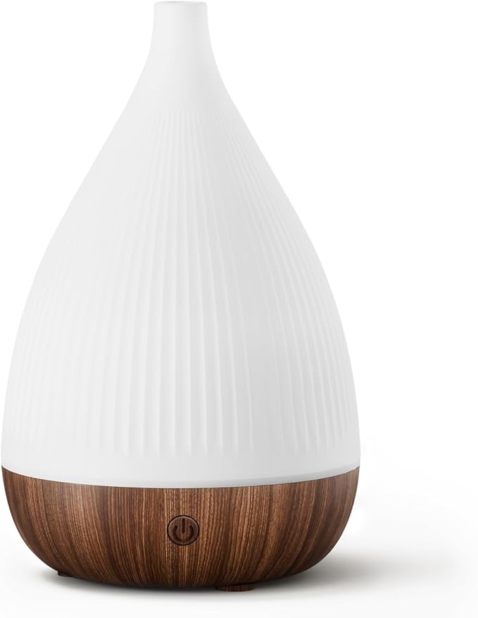SOULORIGIN Ultrasonic Essential Oil Diffuser, Home Fragrance Aroma Diffuser with Auto Shut-Off, 8-Color Night Light & Ultra-Quiet Operation, BPA-Free Portable Aromatherapy Humidifier for Home (Dark)