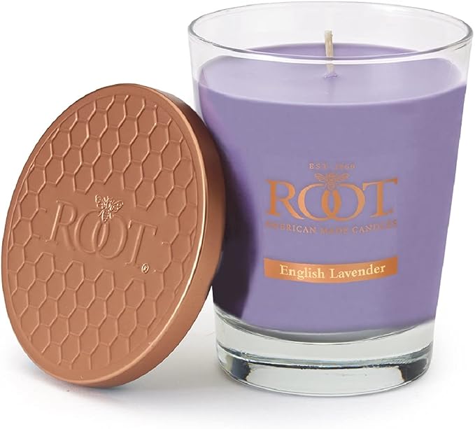 Root Candles Scented Candles Honeycomb Veriglass Premium Handcrafted Beeswax Blend Candle, Large, English Lavender