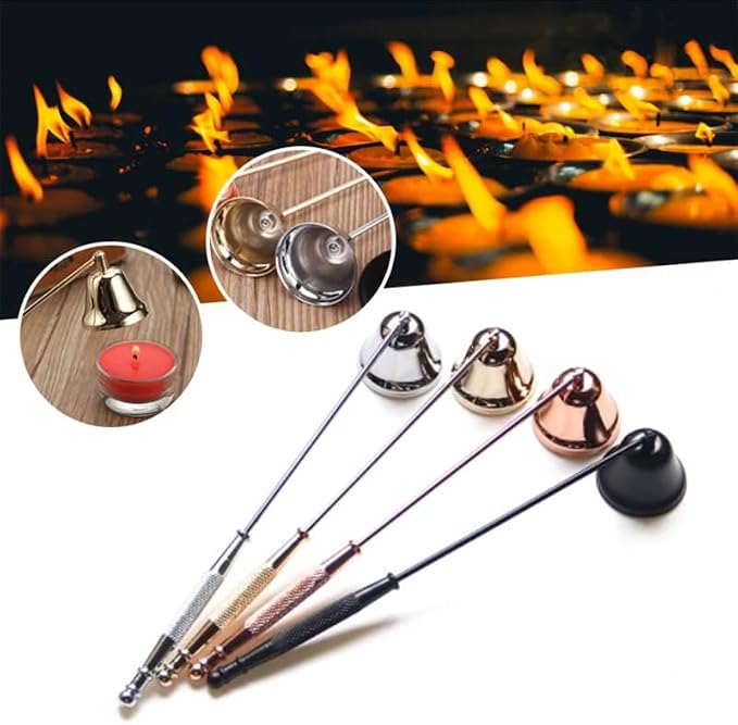 Gold Metal Candle Snuffer Wick Snuffer with Long Handle Accessories
