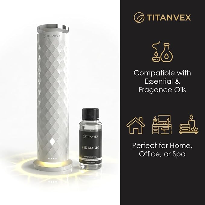 Cordless Scent Diffusers for Home - USB Rechargeable, Waterless Essential Oil Nebulizer for Home, Office, Car - Covers 1,100 Sq. Ft. - Ideal for Bedroom, Bathroom, Room and Car.