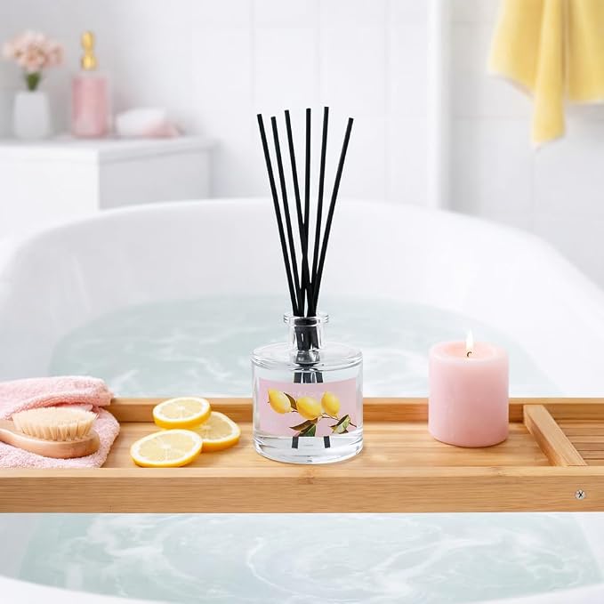Reed Diffuser Set, Lemon& Cedarwood 3.52 oz (100ml) Scented Diffuser with Sticks Home Fragrance Reed Diffuser for Bathroom Shelf Decor, Ideal Gift for Woman