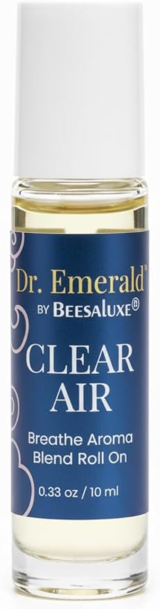 Dr. Emerald Clear Air Essential Oil Aromatherapy Blend Roll On - Fresh Botanical Oil with Eucalyptus, Peppermint & Pine - Pre Diluted Aromatherapy Roll On (10 ml / 0.33 oz, Clear Air)