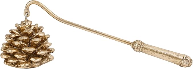 NIKKY HOME Candle Snuffer, Gold Candle Snuffer Extinguisher with Handle, Metal Wick Flame Snuffer with Antique Gold Finish Candle Snuffers Accessory for Candle Lovers