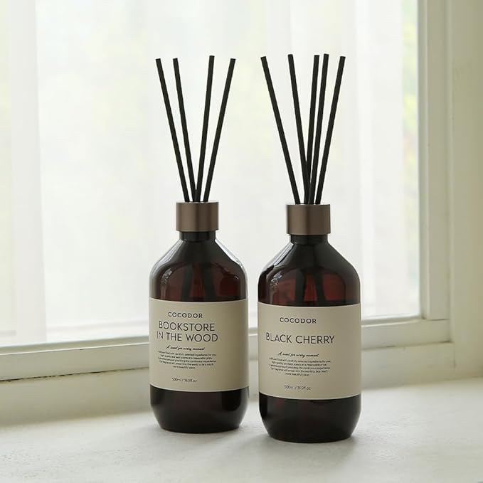 COCODOR Premium Reed Diffuser/Woody Hotel /16.9oz /2 Pack/Large Capacity Fragrance Scent Oil Stick Diffuser Set for Bedroom Bathroom Home Décor
